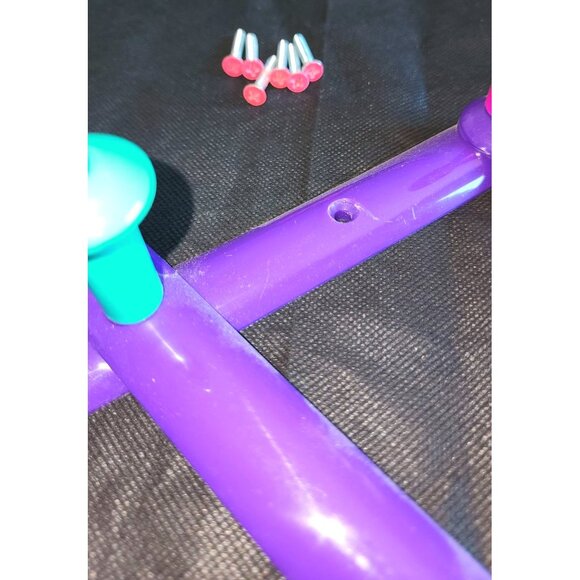 1980s Vitange Expandable Wall-Mounted Coat Rack Colorful Pegs Kitsch - Picture 8 of 10